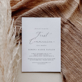 Convites Delicate Silver Calliografia Primeira Comunhão
