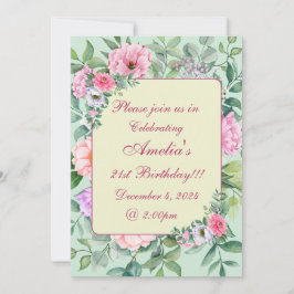 Convites Delicate Summer Garden Party Floral Aniversário