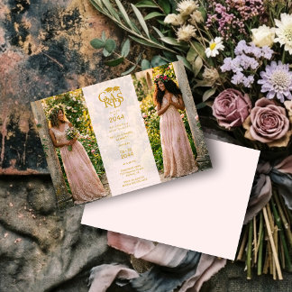 Convites Delicate Twins Pink Chic Photo Grad Party TMF26