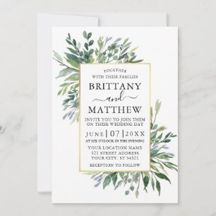 Convites Delicate Watercolor Casamento Dourado