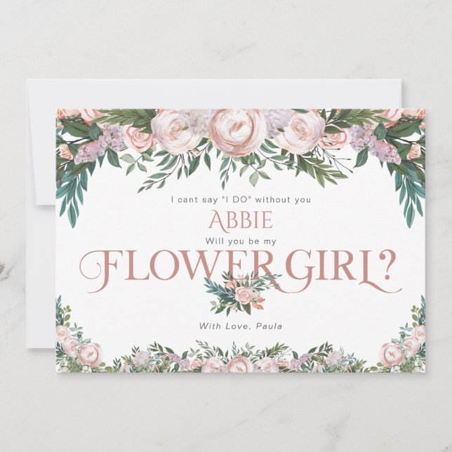 Convites Delicate Watercolor Floral Bloom (Frente)