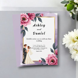 Convites Delicate Watercolor Floral Bride E Casamento De Gr