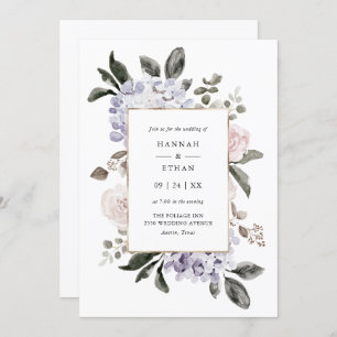 Convites Delicate Watercolor Hydrangea Floral   Casamento