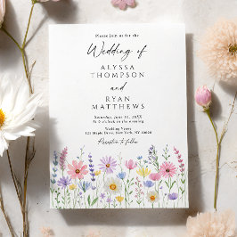 Convites Delicate Wildflower Meadow Wedding