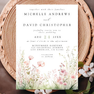Convites Delicate Wildflower Wedding
