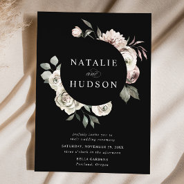 Convites Delicate Winter Floral Frame Wedding