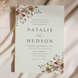 Convites Delicate Winter Floral Wedding