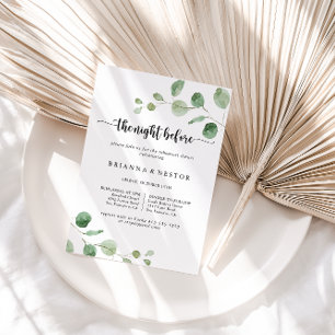 Convites Delícia Eucalyptus Noite Antes Do Janto De Ensaio