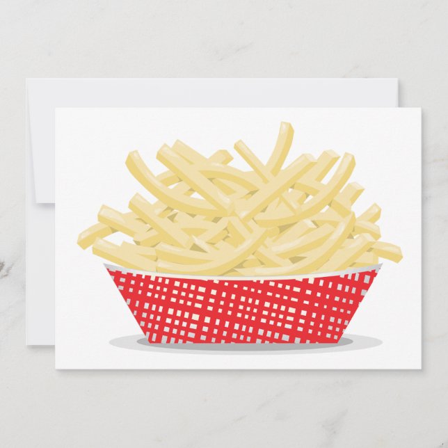 Convites Deliciosas Batatas Fritas Retro Fast Food  (Frente)