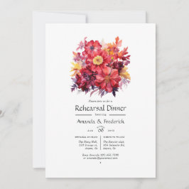 Convites Delicioso Jantar de Ensaios de Casamento Floral Ve