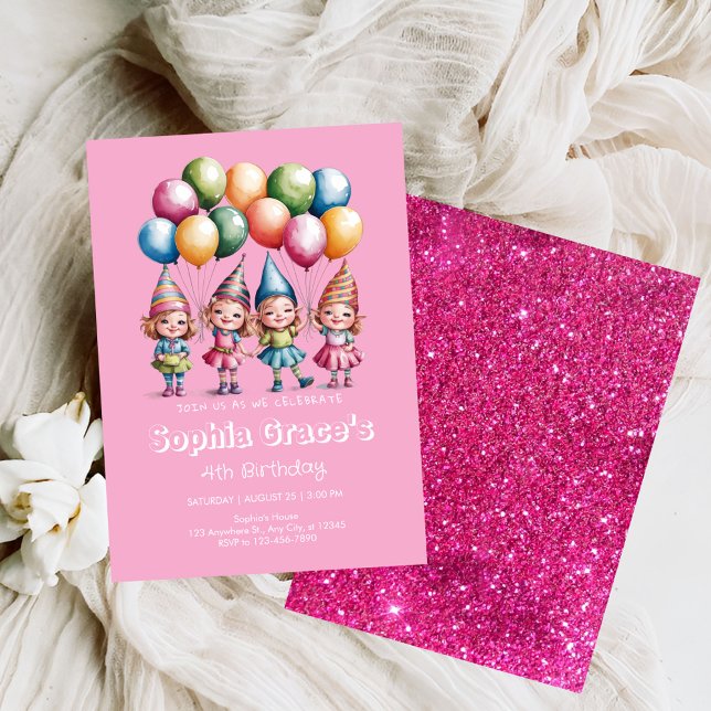 Convites Delicioso Watercolor Gnome Girls (Criador carregado)