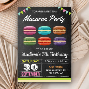 Convites Deliciosos Macarons para Festa de Aniversário Fofa