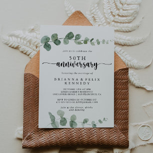 Convites Delight Eucalyptus 50º Aniversário de Casamento