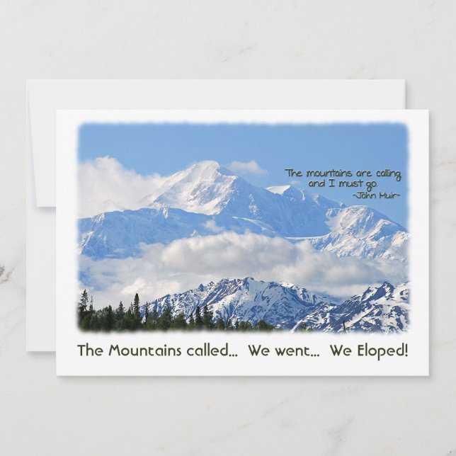 Convites Denali: Mtns chamou - nós Eloped! (Frente)