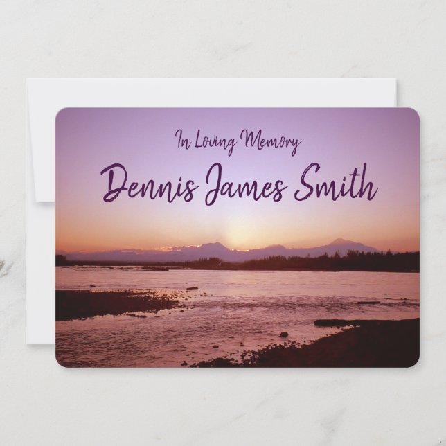 Convites Denali Sunset Celebração da Vida (Frente)
