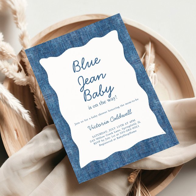 Convites Denim A Blue Jean Baby Shower (Criador carregado)