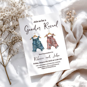 Convites Denim Clothesline Gender Reveparty