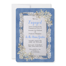 Denim com rendas e pérolas da flor