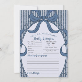 Convites Denim Coquette Bow Blue Jean Advice for Baby Card