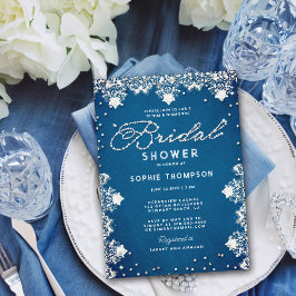 Convites Denim Diamantes Lace Jeans Chá de panela moderno