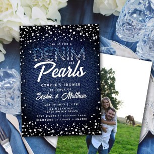 Convites Denim Diamantes Pearls Casal de Fotografia