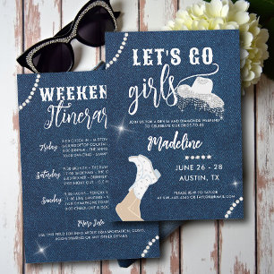 Convites Denim Diamantes Vamos Meninas Glam Bachelorette
