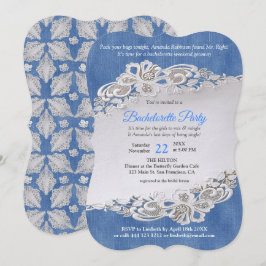 Convites Denim Texturizado e rendas florais