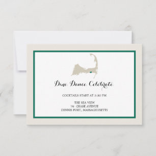 Convites Dennis Port Cape Cod com coração Recepção