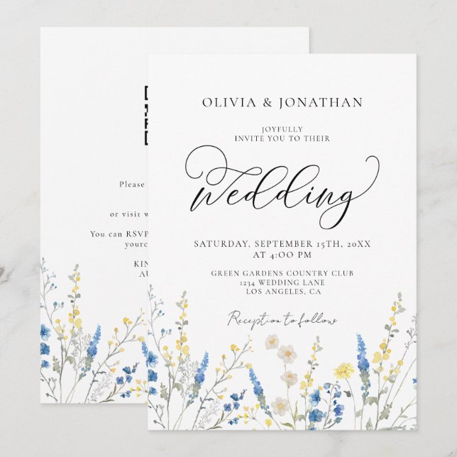 Convites Densidade Azul Dusty Tudo em 1 Orçamento Código QR (Frente/Verso)