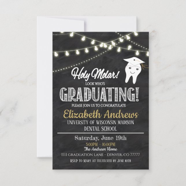 Convites  Dental Graduation Invitation (Frente)