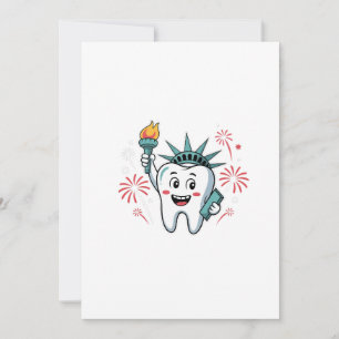 Convites Dental Squad 4 de julho Dentista Engraçado America