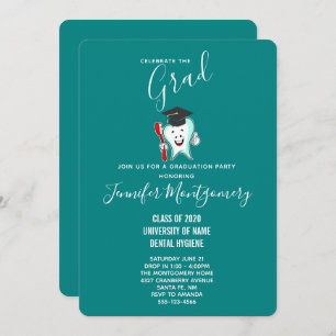 Convites Dente Feliz de Dental com Graduação de escova de d