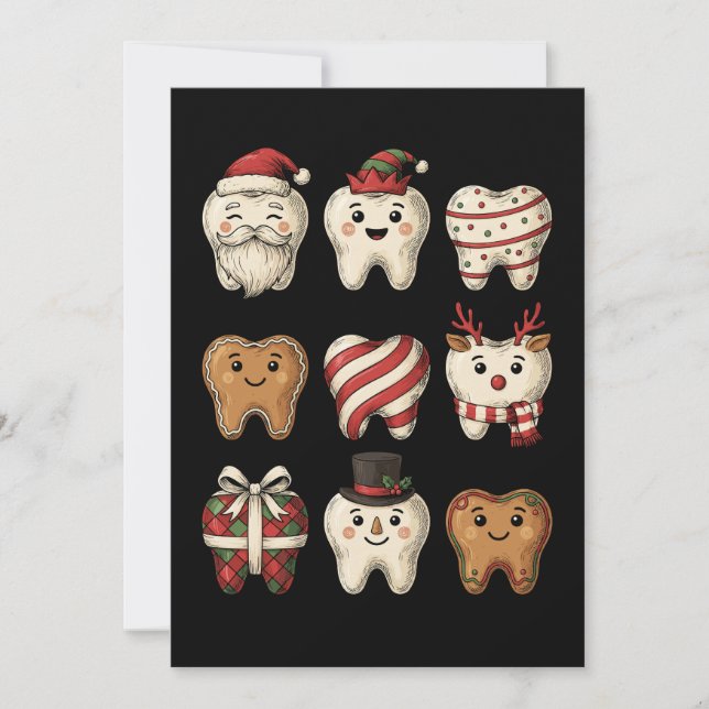 Convites Dentes de Natal Odontologia Papai Noel Biscoito De (Frente)