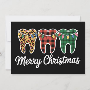 Convites Dentes Feliz Natal Leopardo Xadrez Luzes Dentista