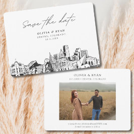 Convites Denver Wedding Modern Salvar Data