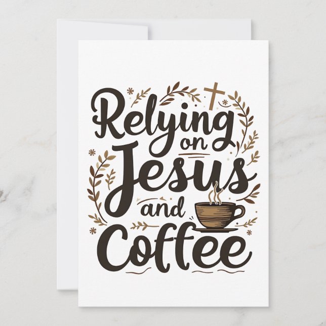 Convites Dependendo de Jesus e do Café Amante da Cafeína (Frente)