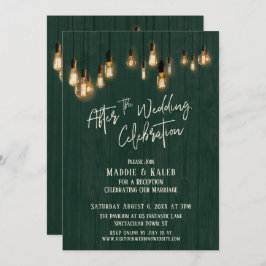 Convites Depois da Celebração de Casamento Green Wood & Lig
