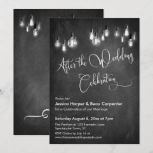 Convites Depois da Celebração de Casamento Luzes Edison no 