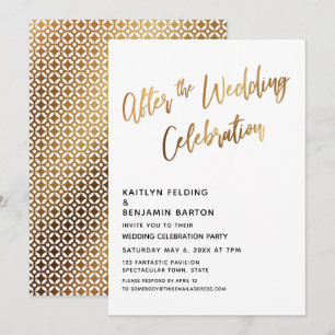 Convites Depois da Celebração de Casamento Recepção Gold