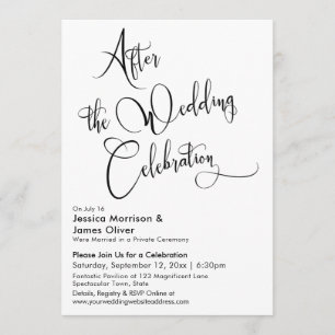 Convites Depois da Celebração de Casamento, Script Preto e 