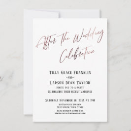 Convites Depois da Celebração de Casamento Suave Ouro Elega