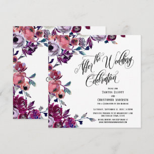 Convites Depois da Celebração do Casamento Flores Pintadas