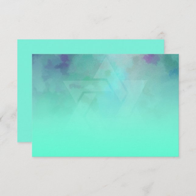 Convites Depois da festa Aqua e Blue Star de David (Frente/Verso)