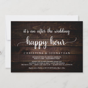 Convites Depois da Happy Hour de casamento, Elopamento Rúst