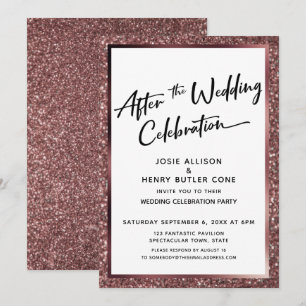 Convites Depois do Brilho Dourado Rosa da Celebração de Cas