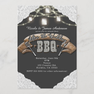 Convites DEPOIS DO CASAMENTO BBQ EU FAÇO Luzes de Pote de M