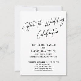 Convites Depois do Casamento Celebração Simples Elegante