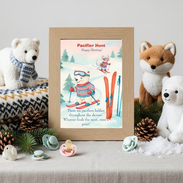 Convites Depois do jogo de caça ao bico de Bebê Boho ski Ba (Après Bébé ski Baby Boho Pacifier Hunt game)