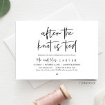 Convites Depois do nó amarrado, Poste o Brunch do casamento<br><div class="desc">O moderno Black Script temático,  cartão de convite para elopementos de casamento (Felizmente,  para sempre após a Celebração). É perfeito para sua recepção de elopemento de casamento/festa de celebração de posto. Adicione seus detalhes em caracteres pretos / letras correspondentes.</div>