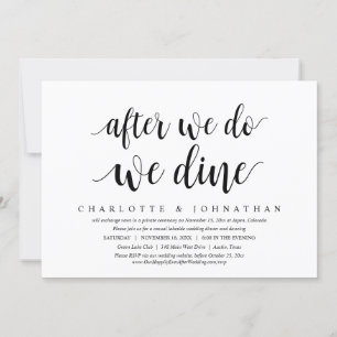 Convites Depois Que O Fazemos, Jantamos, Janto De Elopement